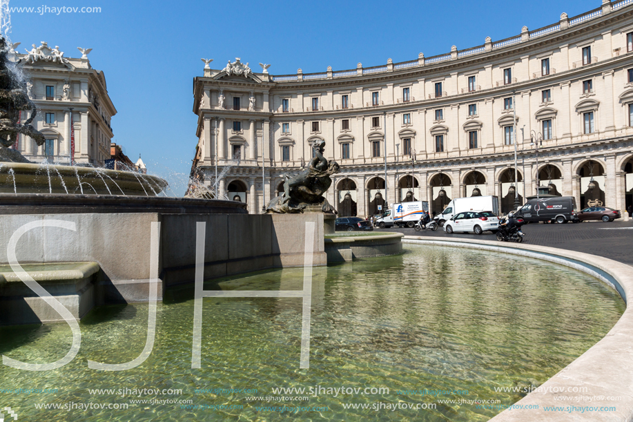 ROME, ITALY - JUNE 22, 2017: Amazing view of piazza della repubblica, Rome, Italy