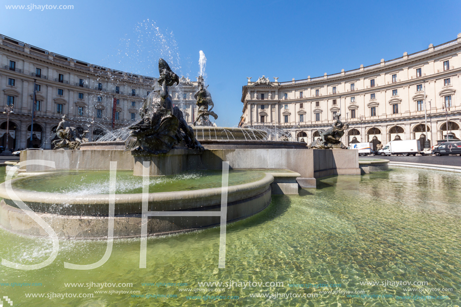 ROME, ITALY - JUNE 22, 2017: Amazing view of piazza della repubblica, Rome, Italy