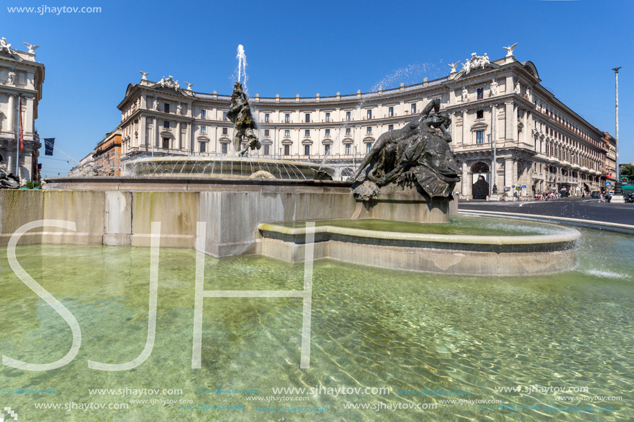 ROME, ITALY - JUNE 22, 2017: Amazing view of piazza della repubblica, Rome, Italy