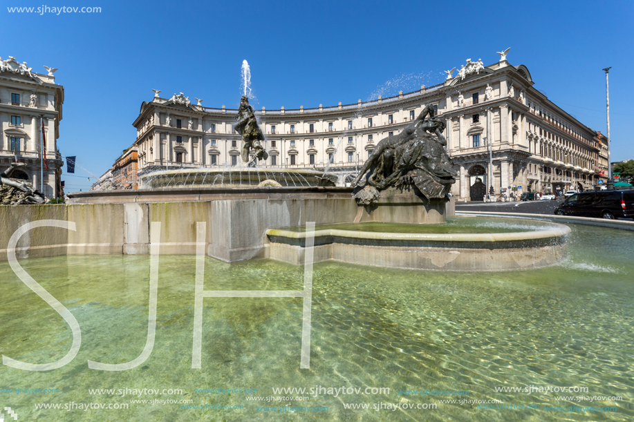 ROME, ITALY - JUNE 22, 2017: Amazing view of piazza della repubblica, Rome, Italy