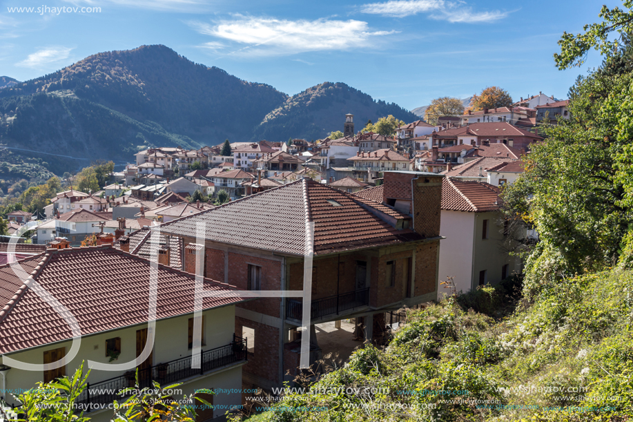 METSOVO, EPIRUS, GREECE - OCTOBER 19, 2013: Autumn view of village of Metsovo near city of Ioannina, Epirus Region, Greece