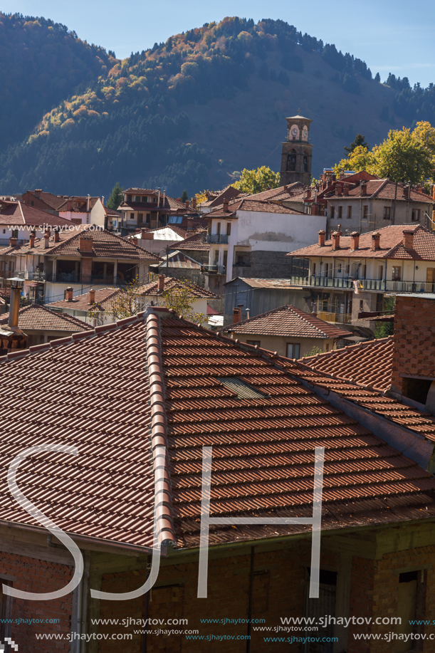 METSOVO, EPIRUS, GREECE - OCTOBER 19, 2013: Autumn view of village of Metsovo near city of Ioannina, Epirus Region, Greece