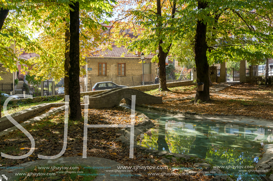 METSOVO, EPIRUS, GREECE - OCTOBER 19, 2013: Autumn view of village of Metsovo near city of Ioannina, Epirus Region, Greece