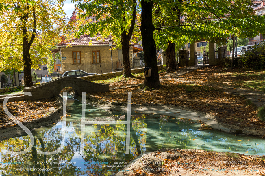 METSOVO, EPIRUS, GREECE - OCTOBER 19, 2013: Autumn view of village of Metsovo near city of Ioannina, Epirus Region, Greece