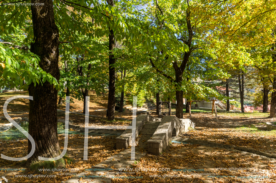 METSOVO, EPIRUS, GREECE - OCTOBER 19, 2013: Autumn view of village of Metsovo near city of Ioannina, Epirus Region, Greece