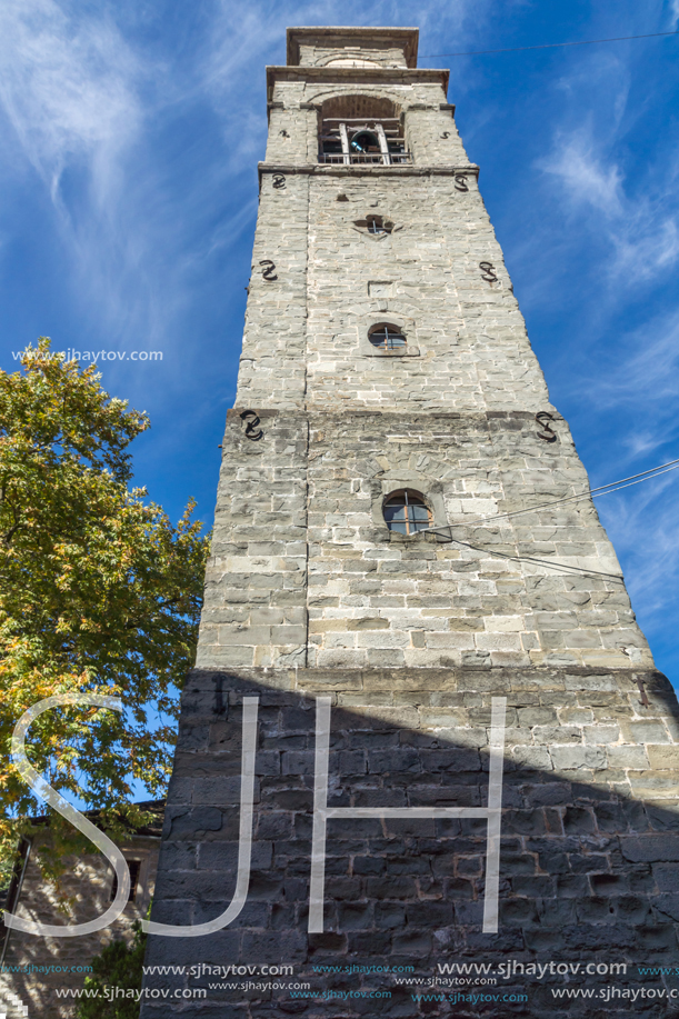 METSOVO, EPIRUS, GREECE - OCTOBER 19, 2013: Autumn view of Orthodox church in village of Metsovo, Epirus Region, Greece