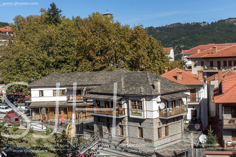 METSOVO, EPIRUS, GREECE - OCTOBER 19, 2013: Autumn view of village of Metsovo near city of Ioannina, Epirus Region, Greece