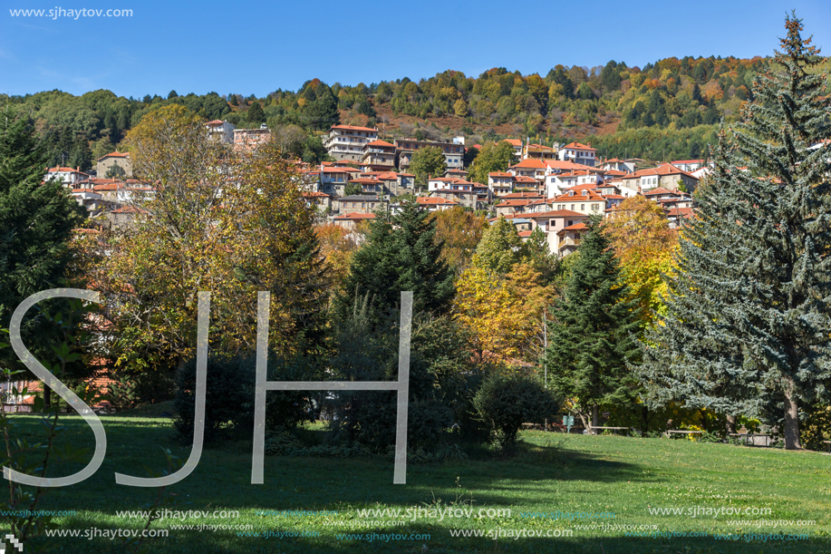 METSOVO, EPIRUS, GREECE - OCTOBER 19, 2013: Autumn view of village of Metsovo near city of Ioannina, Epirus Region, Greece