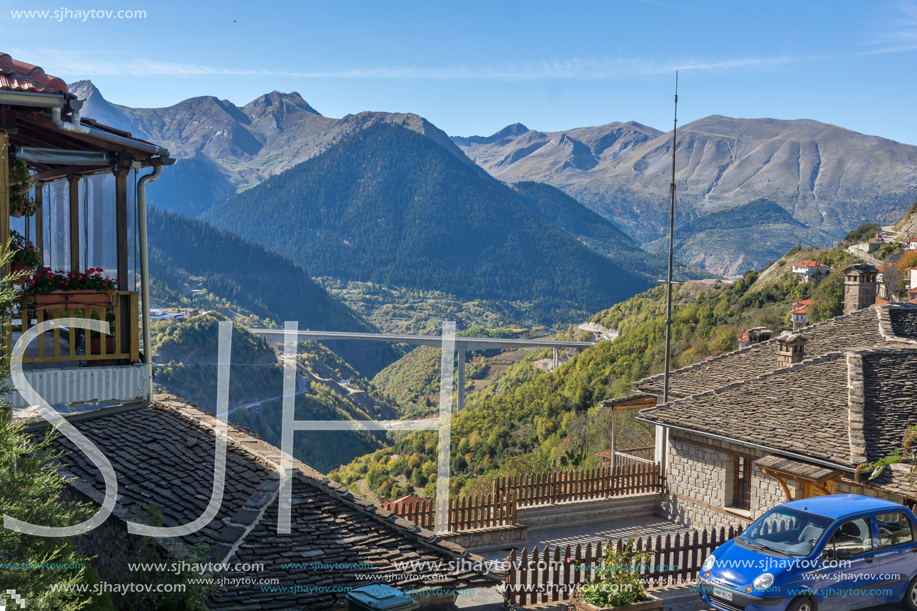 METSOVO, EPIRUS, GREECE - OCTOBER 19, 2013: Autumn view of village of Metsovo near city of Ioannina, Epirus Region, Greece