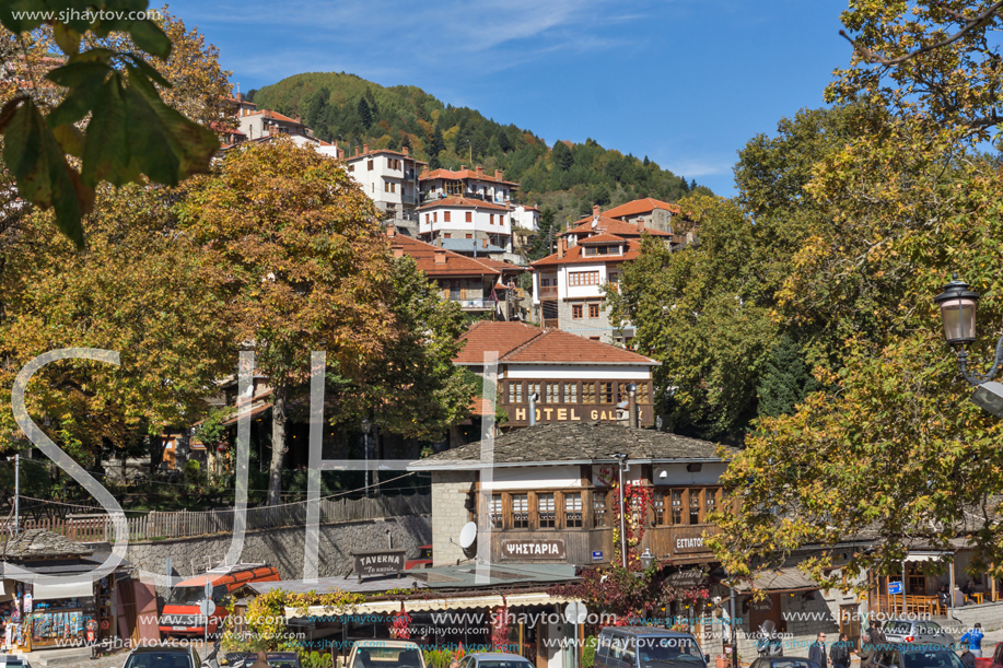 METSOVO, EPIRUS, GREECE - OCTOBER 19, 2013: Autumn view of village of Metsovo near city of Ioannina, Epirus Region, Greece