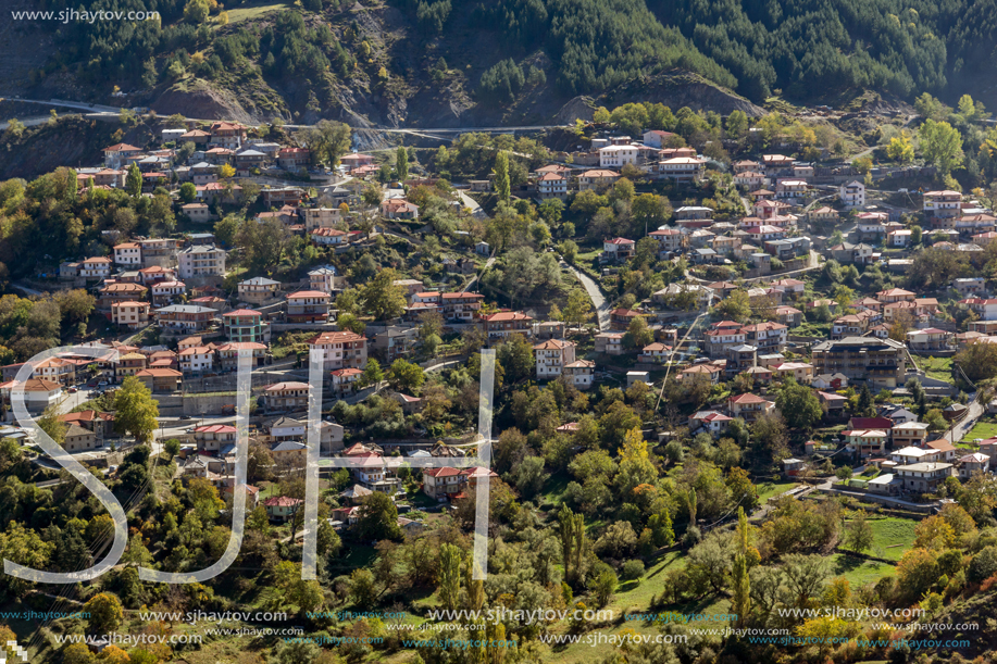 METSOVO, EPIRUS, GREECE - OCTOBER 19, 2013: Autumn view of village of Anilio near city of Ioannina, Epirus Region, Greece