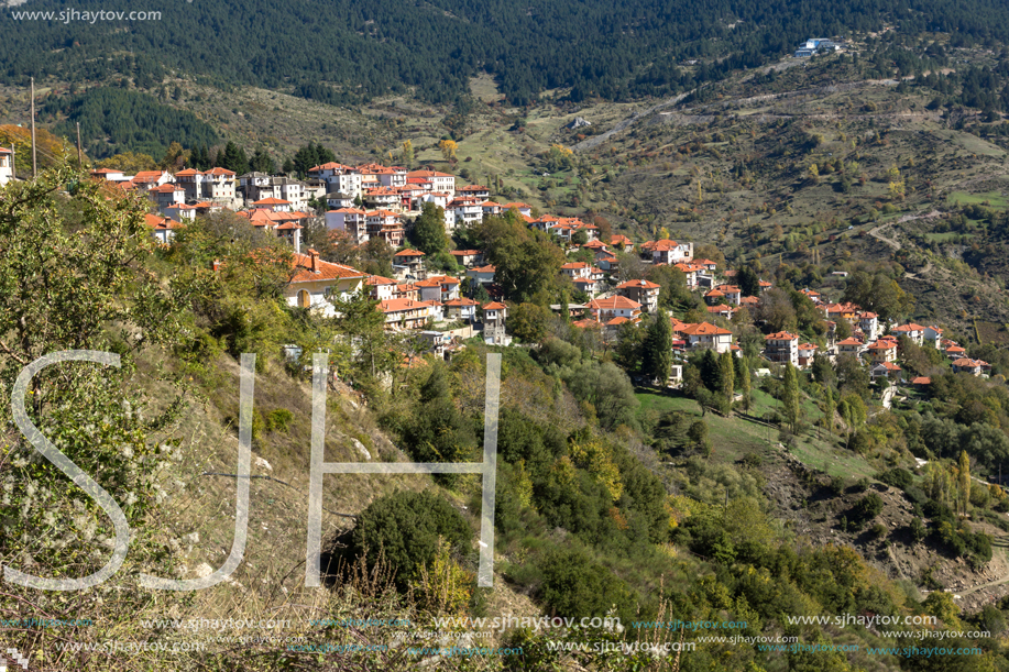 METSOVO, EPIRUS, GREECE - OCTOBER 19, 2013: Autumn view of village of Metsovo near city of Ioannina, Epirus Region, Greece