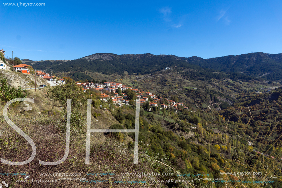 METSOVO, EPIRUS, GREECE - OCTOBER 19, 2013: Autumn view of village of Metsovo near city of Ioannina, Epirus Region, Greece