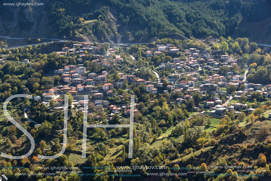 METSOVO, EPIRUS, GREECE - OCTOBER 19, 2013: Autumn view of village of Anilio near city of Ioannina, Epirus Region, Greece