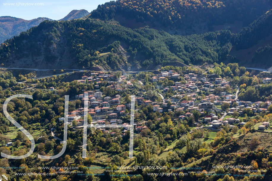 METSOVO, EPIRUS, GREECE - OCTOBER 19, 2013: Autumn view of village of Anilio near city of Ioannina, Epirus Region, Greece