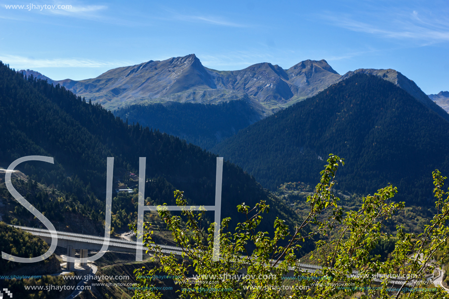 METSOVO, EPIRUS, GREECE - OCTOBER 19, 2013: Autumn view of Pindus Mountain near village of Metsovo, Epirus Region, Greece