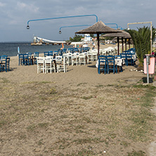 CHALKIDIKI, CENTRAL MACEDONIA, GREECE - AUGUST 25, 2014: Seascape of Gerakini Beach at Sithonia peninsula, Chalkidiki, Central Macedonia, Greece