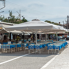 CHALKIDIKI, CENTRAL MACEDONIA, GREECE - AUGUST 25, 2014: Panoramic view of Nikiti Beach at Sithonia peninsula, Chalkidiki, Central Macedonia, Greece