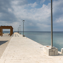 CHALKIDIKI, CENTRAL MACEDONIA, GREECE - AUGUST 25, 2014: Panoramic view of Nikiti Beach at Sithonia peninsula, Chalkidiki, Central Macedonia, Greece