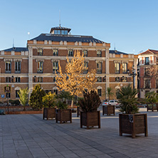 MADRID, SPAIN - JANUARY 22, 2018:  Sunrise view of Plaza de San Martin in Madrid, Spain
