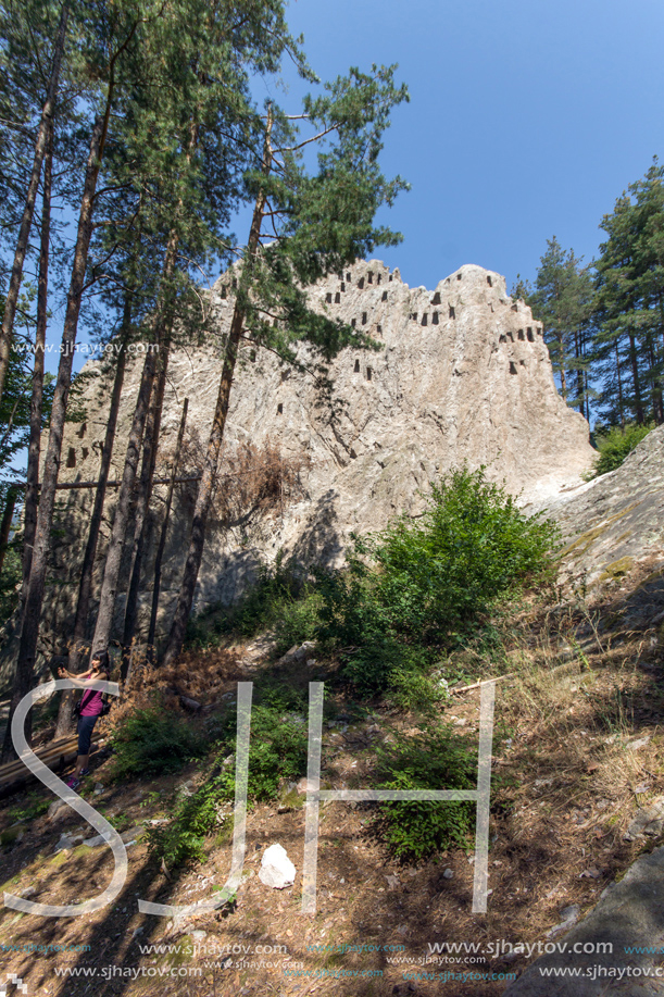 Antique Thracian Sanctuary Eagle Rocks near town of Ardino, Kardzhali Region, Bulgaria