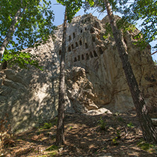 Antique Thracian Sanctuary Eagle Rocks near town of Ardino, Kardzhali Region, Bulgaria