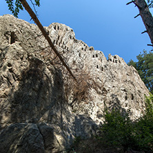 Antique Thracian Sanctuary Eagle Rocks near town of Ardino, Kardzhali Region, Bulgaria