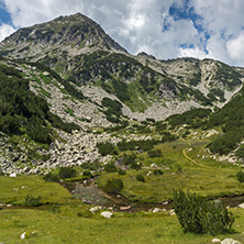 Amazing Landscape with Muratov Peak and Mountain River, Pirin Mountain, Bulgaria