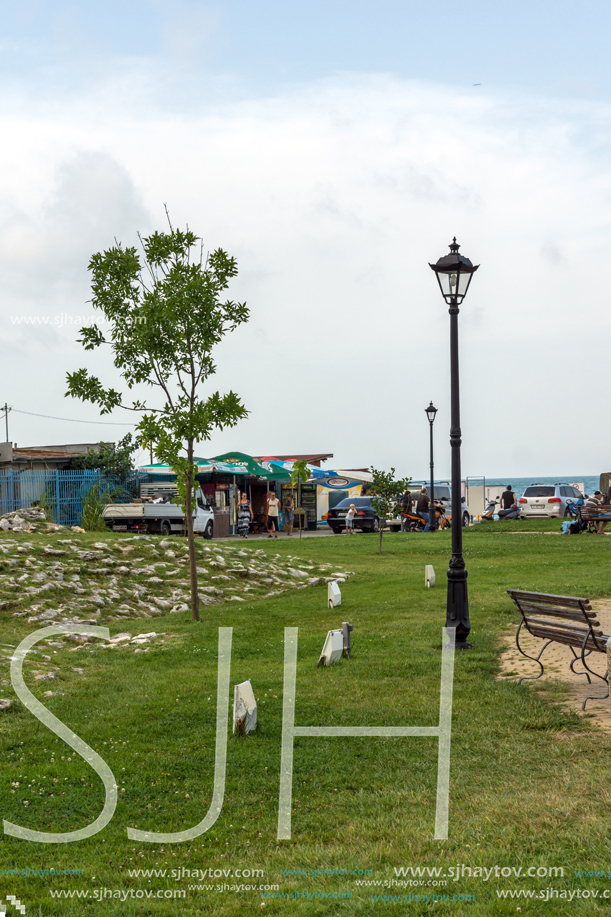 OBZOR, BULGARIA - JULY 26, 2014: Park at the embankment of resort of Obzor, Burgas region, Bulgaria