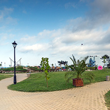 OBZOR, BULGARIA - JULY 26, 2014: Park at the embankment of resort of Obzor, Burgas region, Bulgaria