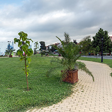 OBZOR, BULGARIA - JULY 26, 2014: Park at the embankment of resort of Obzor, Burgas region, Bulgaria