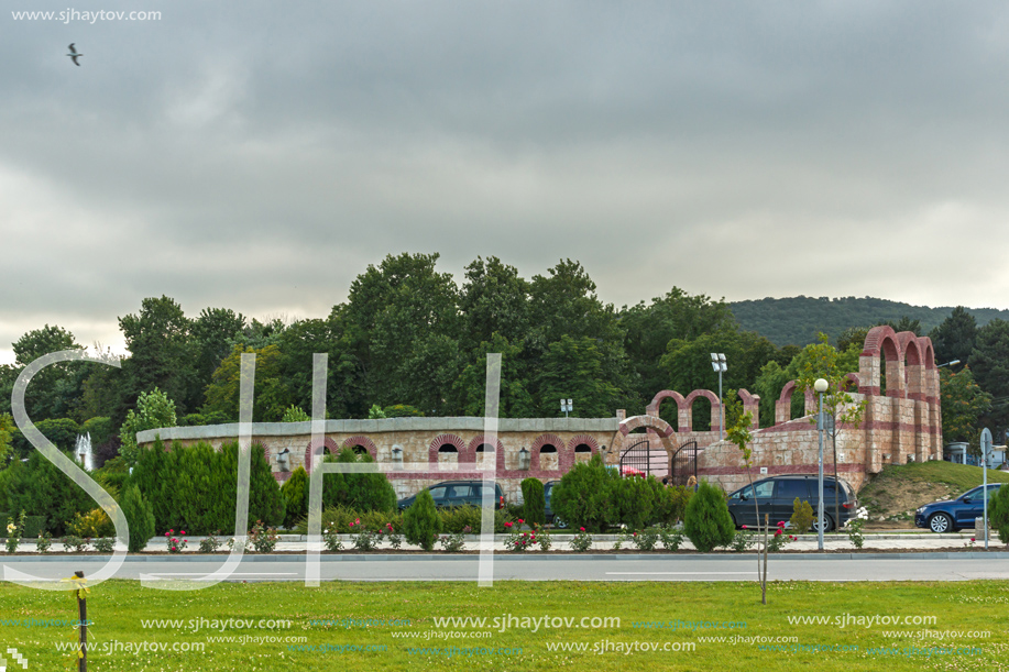 OBZOR, BULGARIA - JULY 26, 2014: Typical street in resort of Obzor, Burgas region, Bulgaria