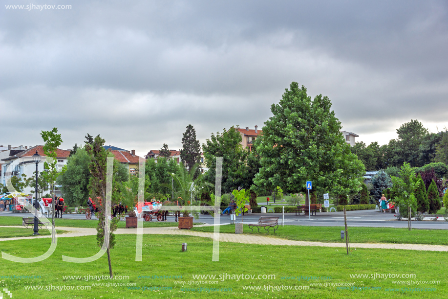 OBZOR, BULGARIA - JULY 26, 2014: Park at the embankment of resort of Obzor, Burgas region, Bulgaria