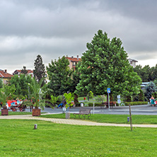 OBZOR, BULGARIA - JULY 26, 2014: Park at the embankment of resort of Obzor, Burgas region, Bulgaria