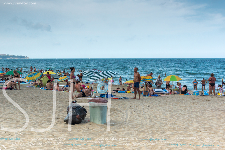 OBZOR, BULGARIA - JULY 26, 2014: Beach of resort of Obzor, Burgas region, Bulgaria