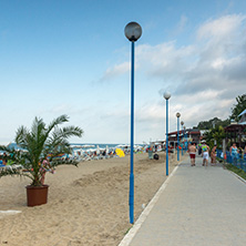 OBZOR, BULGARIA - JULY 26, 2014: Beach of resort of Obzor, Burgas region, Bulgaria