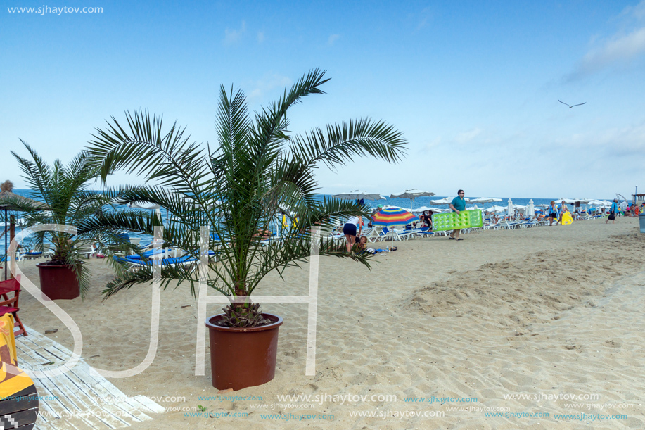 OBZOR, BULGARIA - JULY 26, 2014: Beach of resort of Obzor, Burgas region, Bulgaria