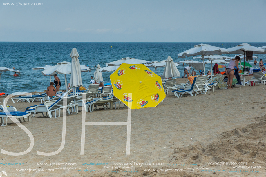 OBZOR, BULGARIA - JULY 26, 2014: Beach of resort of Obzor, Burgas region, Bulgaria