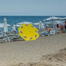 OBZOR, BULGARIA - JULY 26, 2014: Beach of resort of Obzor, Burgas region, Bulgaria