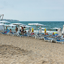OBZOR, BULGARIA - JULY 26, 2014: Beach of resort of Obzor, Burgas region, Bulgaria