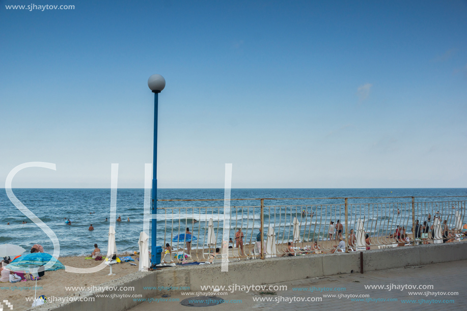 OBZOR, BULGARIA - JULY 26, 2014: Beach of resort of Obzor, Burgas region, Bulgaria