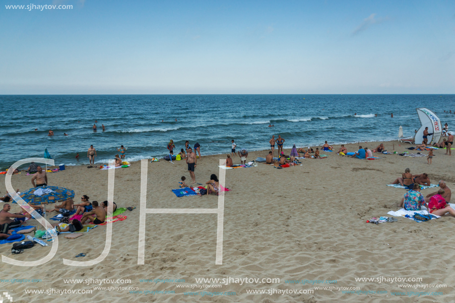 OBZOR, BULGARIA - JULY 26, 2014: Beach of resort of Obzor, Burgas region, Bulgaria