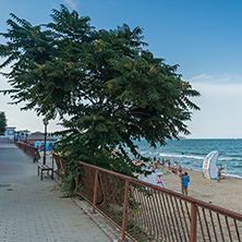 OBZOR, BULGARIA - JULY 26, 2014: Beach of resort of Obzor, Burgas region, Bulgaria