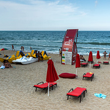 OBZOR, BULGARIA - JULY 26, 2014: Beach of resort of Obzor, Burgas region, Bulgaria