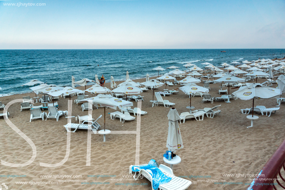 OBZOR, BULGARIA - JULY 26, 2014: Beach of resort of Obzor, Burgas region, Bulgaria