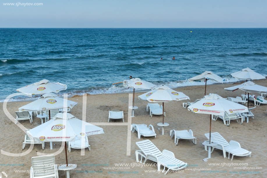 OBZOR, BULGARIA - JULY 26, 2014: Beach of resort of Obzor, Burgas region, Bulgaria