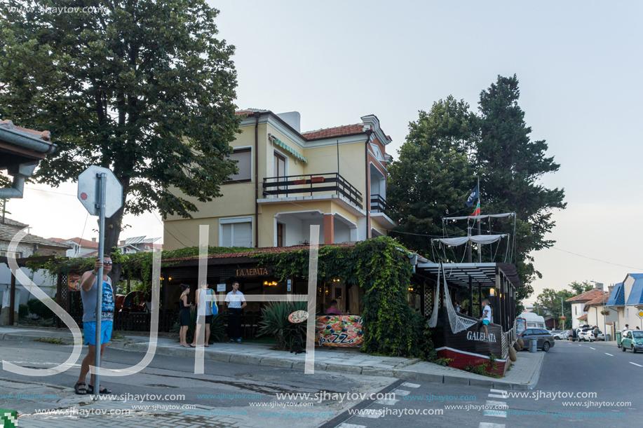 OBZOR, BULGARIA - JULY 26, 2014: Street in the center of resort of Obzor, Burgas region, Bulgaria