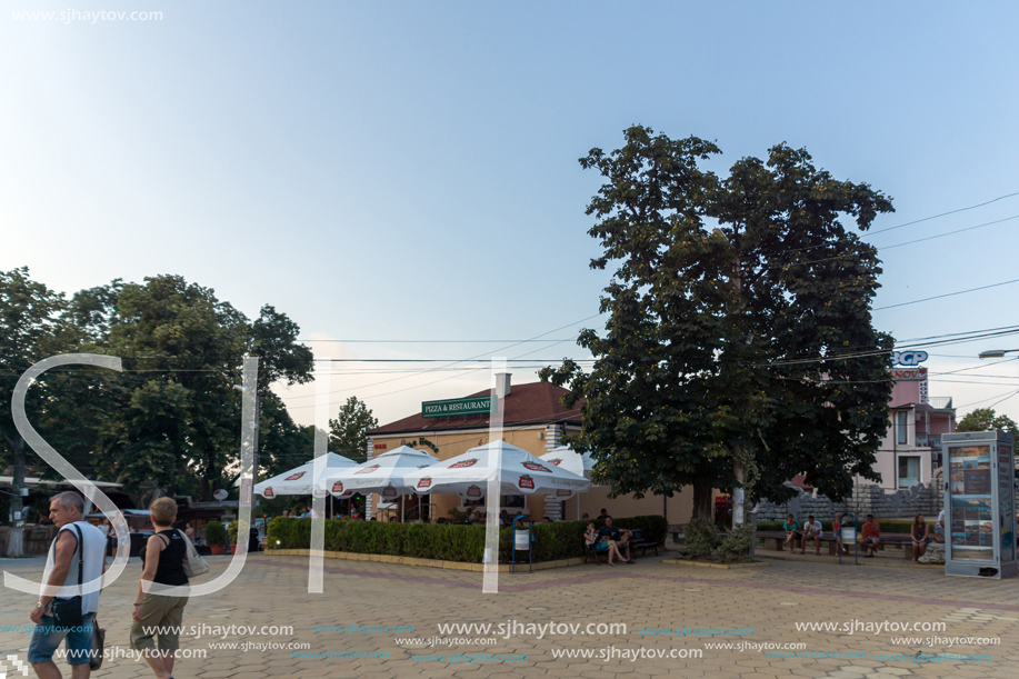 OBZOR, BULGARIA - JULY 26, 2014: Street in the center of resort of Obzor, Burgas region, Bulgaria