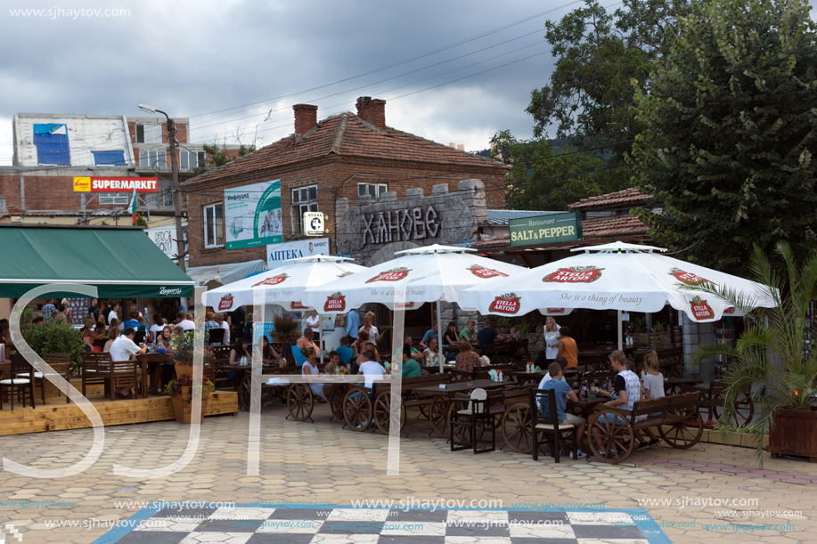 OBZOR, BULGARIA - JULY 26, 2014: Typical street in resort of Obzor, Burgas region, Bulgaria