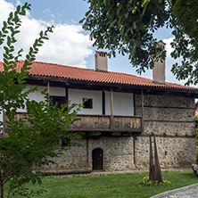 BANSKO, BULGARIA - AUGUST 13, 2013: Authentic nineteenth century houses in town of Bansko, Blagoevgrad Region, Bulgaria